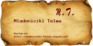 Mladoniczki Telma névjegykártya